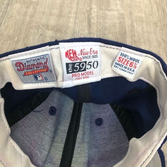 Vintage 90s Kansas City KC Royals New Era 6-7/8 100% Wool Baseball Hat Cap READ - Picture 10 of 13